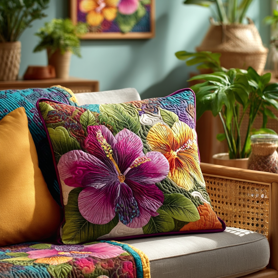 Tropical Bloom Quilted Pillow Case Nice Pillow Covers Gifts For Mom