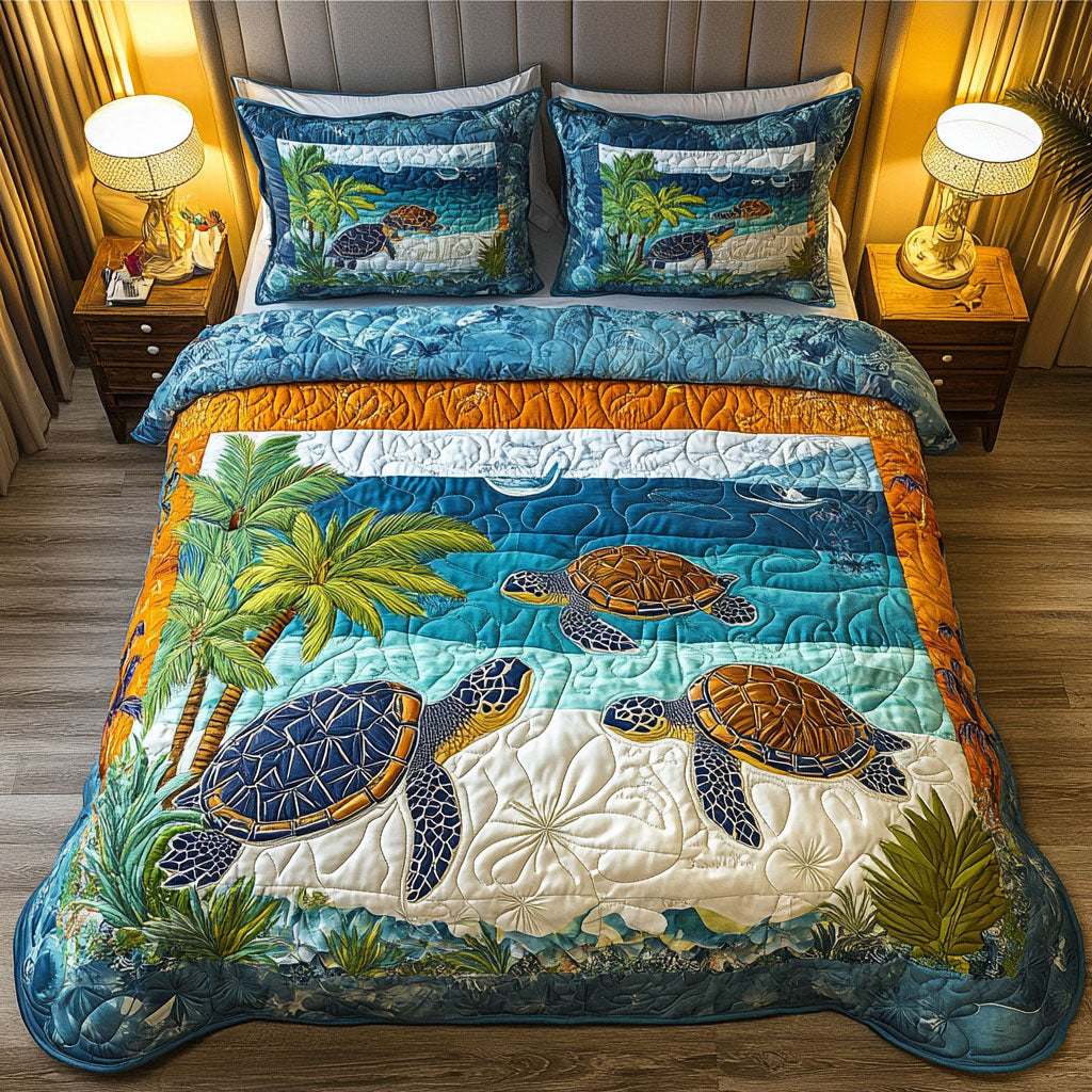 Tropical Breeze Quilted Bedding Set Perfect Housewarming Gift for a Cozy Bedroom