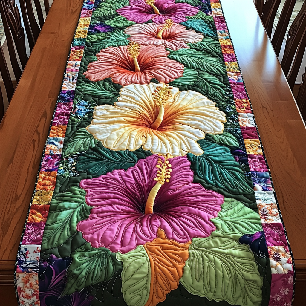Tropical Charm Quilted Table Runner Tropical Table Runner Great Family Gifts
