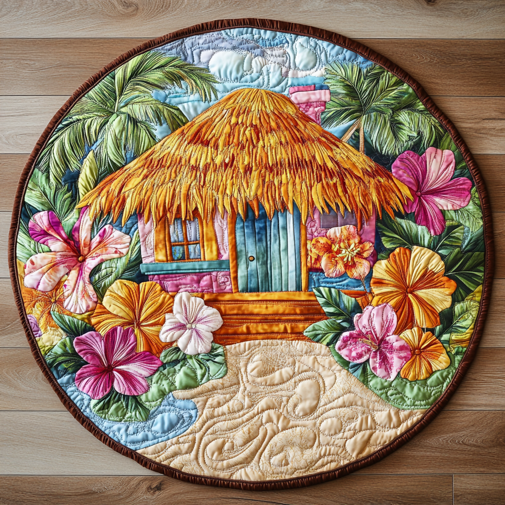Tropical Cottage Quilted Round Mat Entryway Christmas Decor Ideas Best Gifts For Beach Lovers