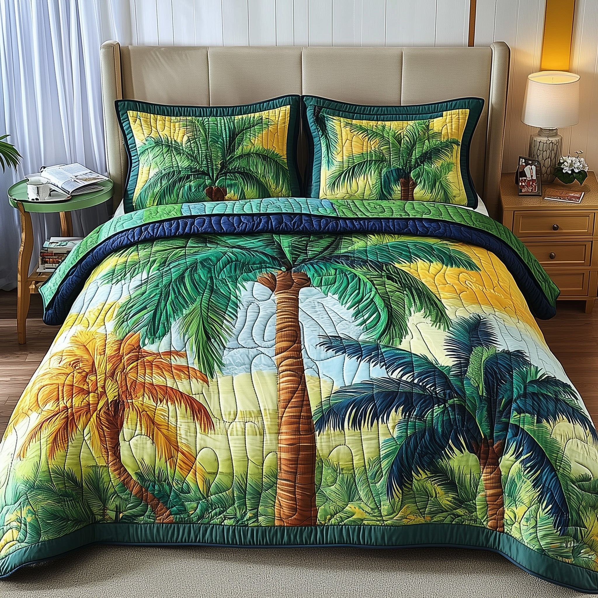 Tropical Dream Quilted Bedding Set Duvet Cover Merchandise Meaningful Anniversary Gifts For Him