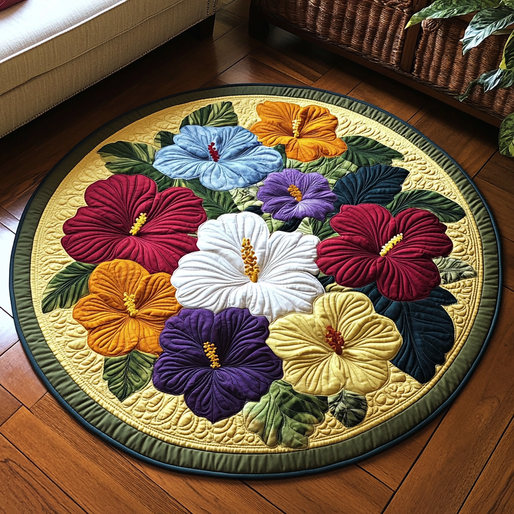 Tropical Dreams Quilted Round Mat Christmas Entry Way Decor Best Gifts For The Beach Lover