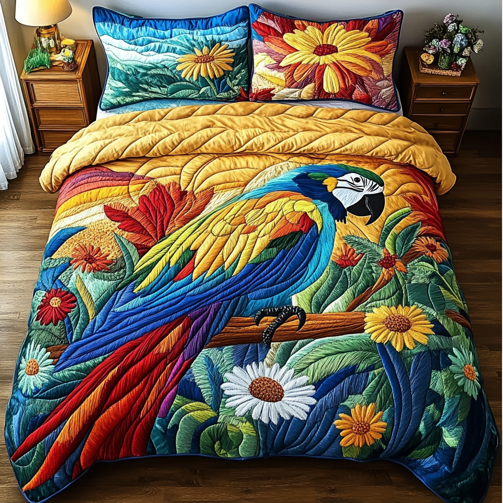 Tropical Echo Quilted Bedding Set Soft and Cozy Bedding Set for Comfortable Sleep