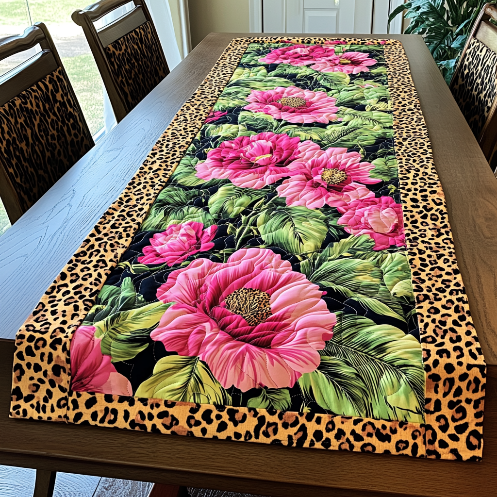 Tropical Essence Quilted Table Runner Holiday Themed Table Runners Christmas Flower Gifts