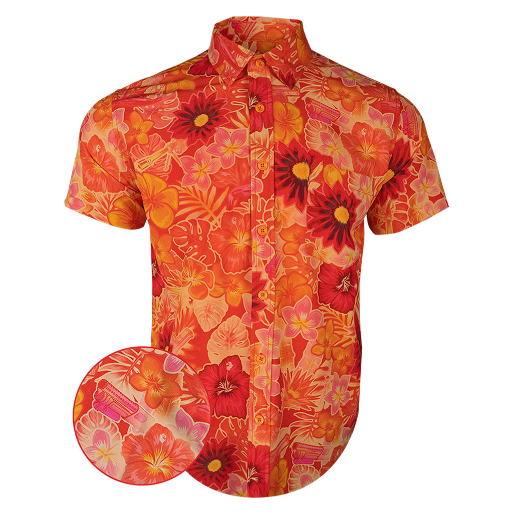 Tropical Fields Creamsicle Button Down Shirt Hawaiian Tactical Button Down Gifts For Him