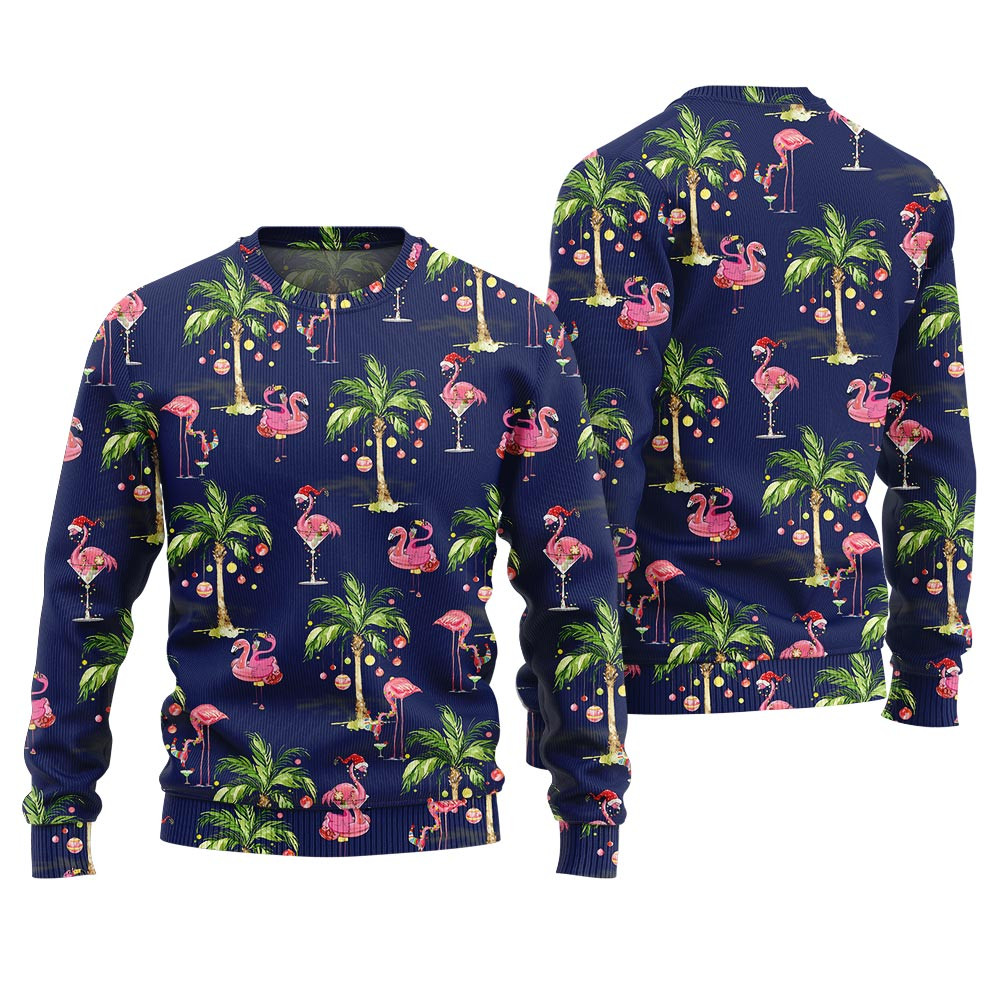 Tropical Flamingo Christmas Sweater For Holiday Cute Christmas Sweatshirt for Holiday Spirit