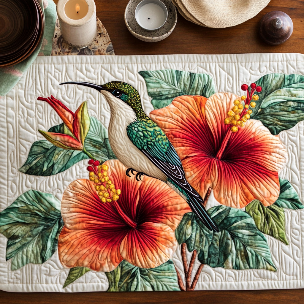 Tropical Flutter Quilted Place Mat Dining Table Accessories Bird Gift Ideas