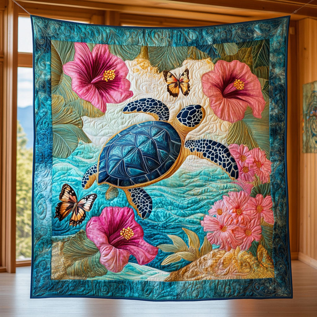 Tropical Harmony Turtle Quilt Lovely Quilt Blanket Gift for Holiday Celebrations