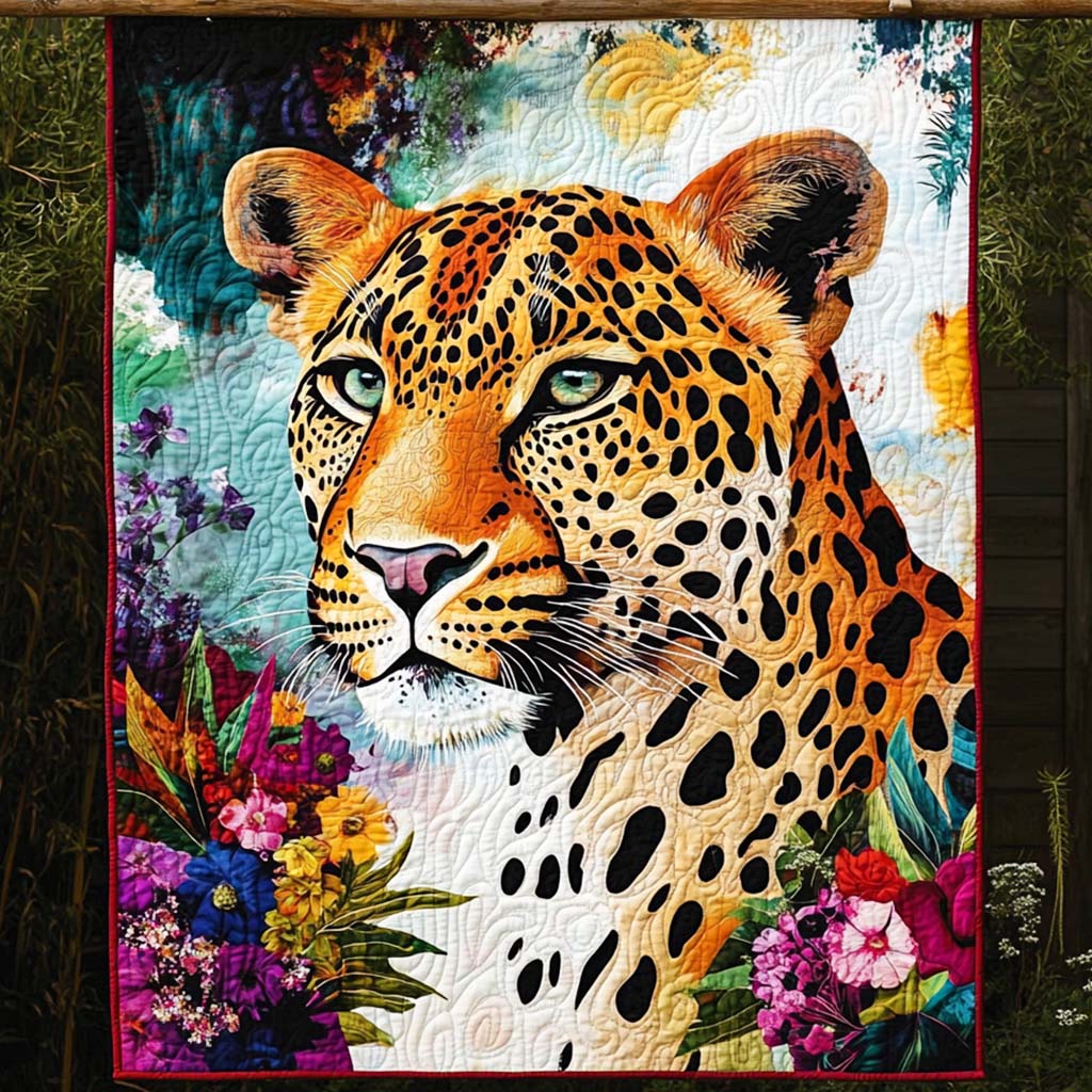 Tropical Haven Quilted Blanket Leopard Blanket Leopard Print Presents