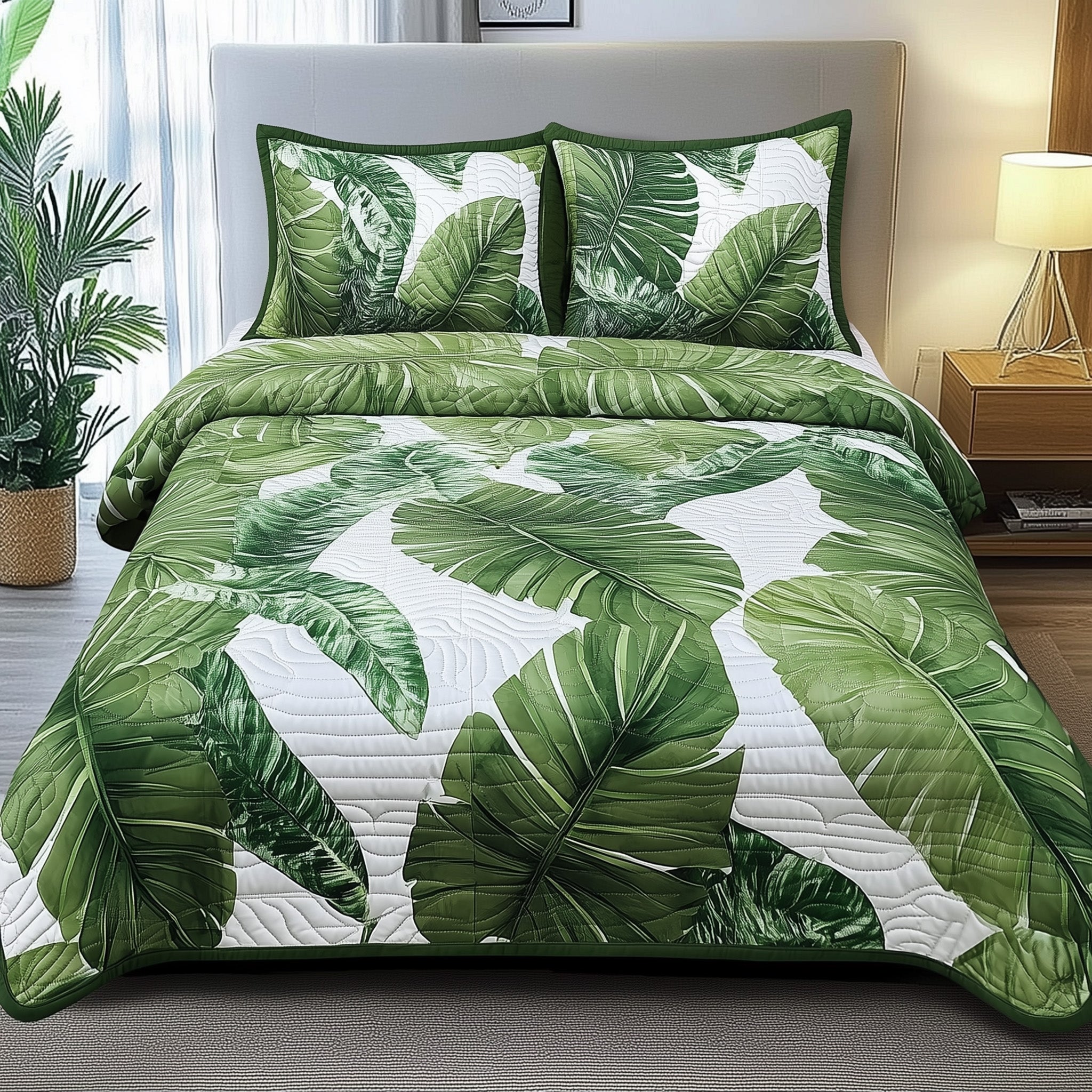 Tropical Heaven Quilted Bedding Set Duvet Cover Merchandise Meaningful Gifts For Family