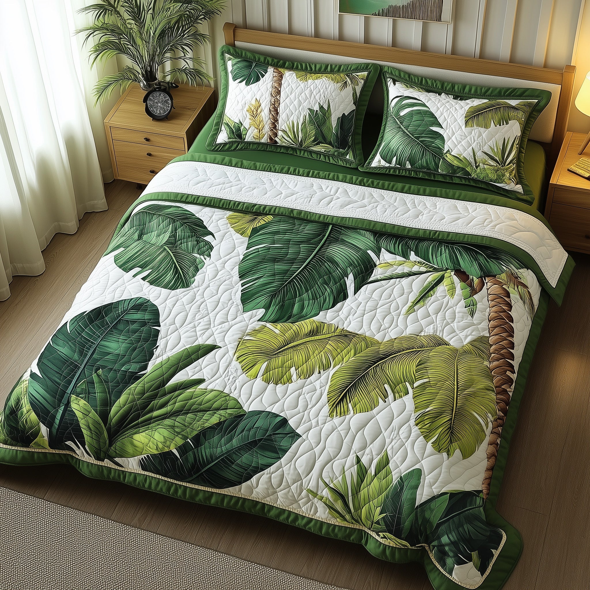 Tropical Heaven Quilted Bedding Set Duvet Cover Merchandise Meaningful Gifts For Men