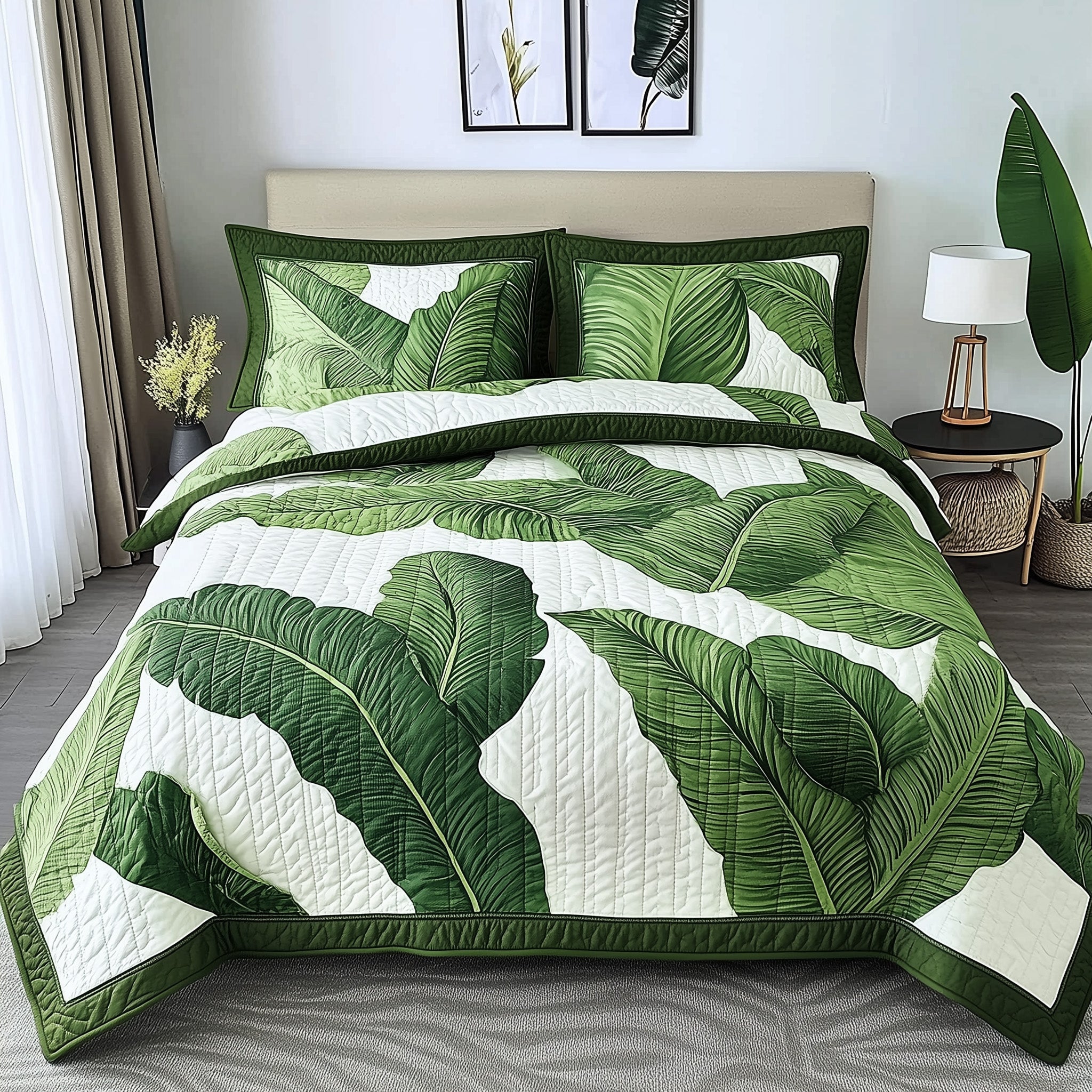 Tropical Heaven Quilted Bedding Set Duvet Cover Merchandise Meaningful Valentines Gifts For Her