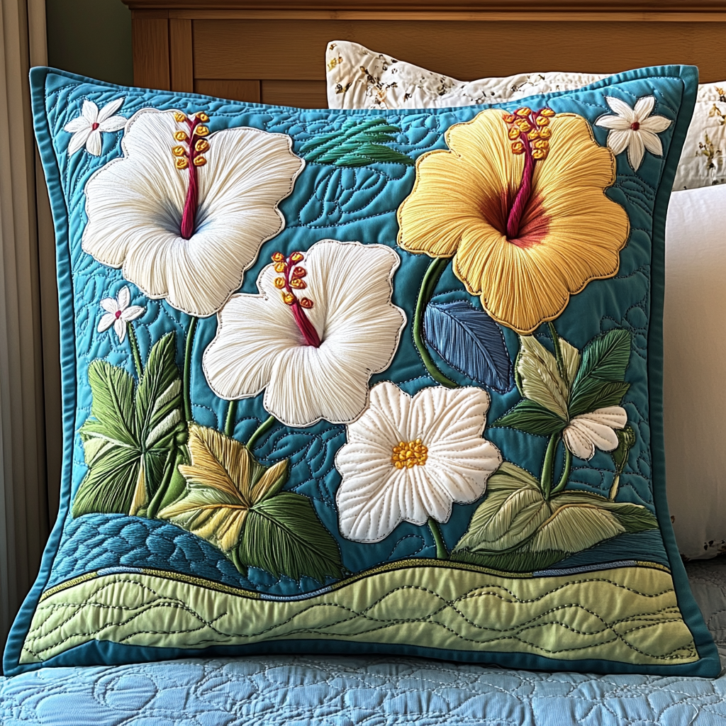 Tropical Hibiscus Dreams Quilted Pillow Case Decorative Pillow Cases Gifts For The Flower Lover