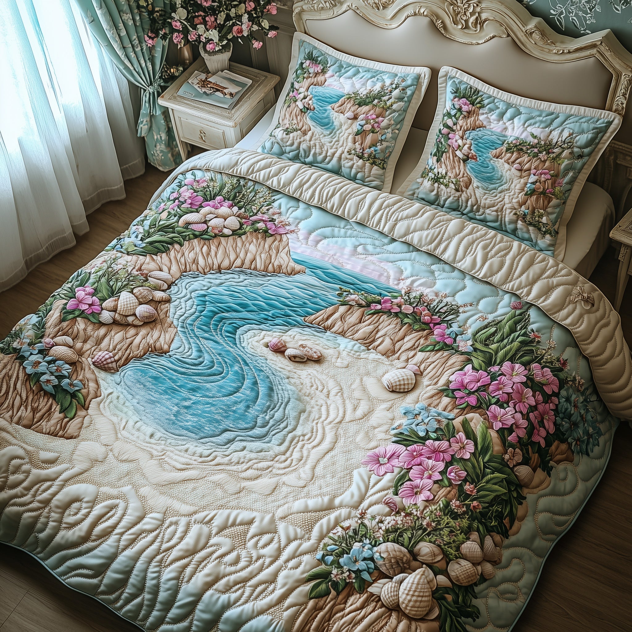 Tropical Island Quilted Bedding Set Elegant Bedding