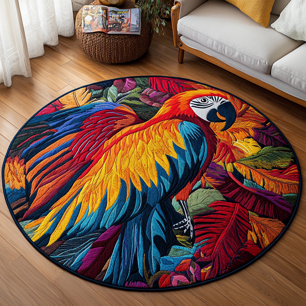 Tropical Plume Quilted Round Mat Entrance Way Ideas Christmas Flower Gifts