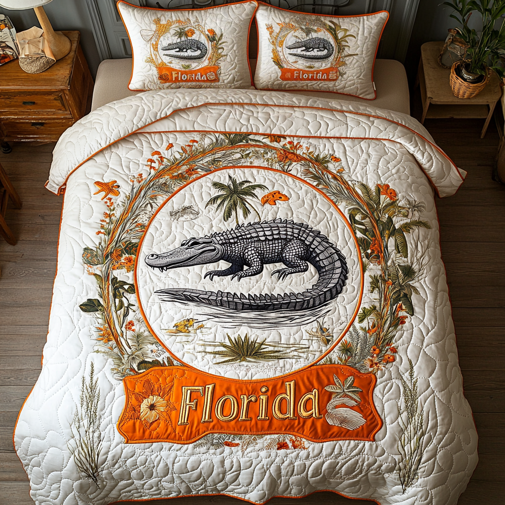 Tropical Predator Quilted Bedding Set Bed Decor Ideas Alligator Gift Ideas