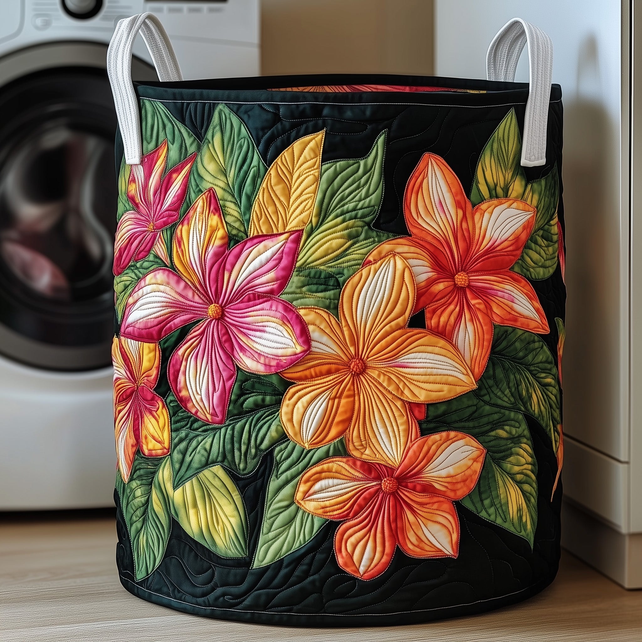 Tropical Quilted Laundry Basket Sunflower Presents