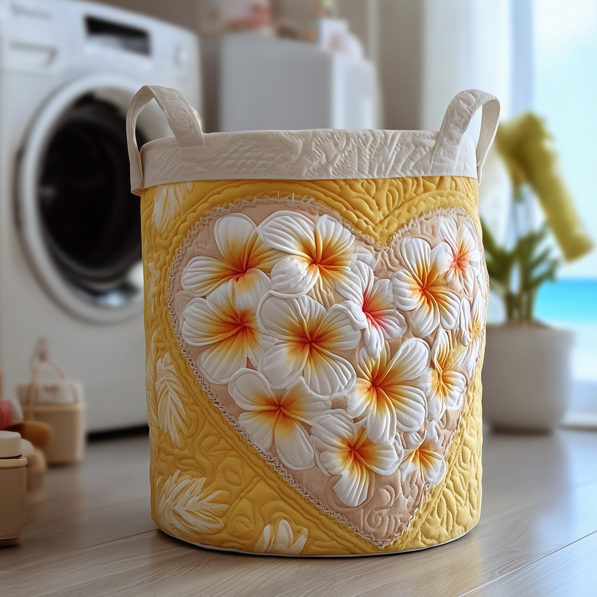 Tropical Quilted Laundry Basket Sunflower Throws