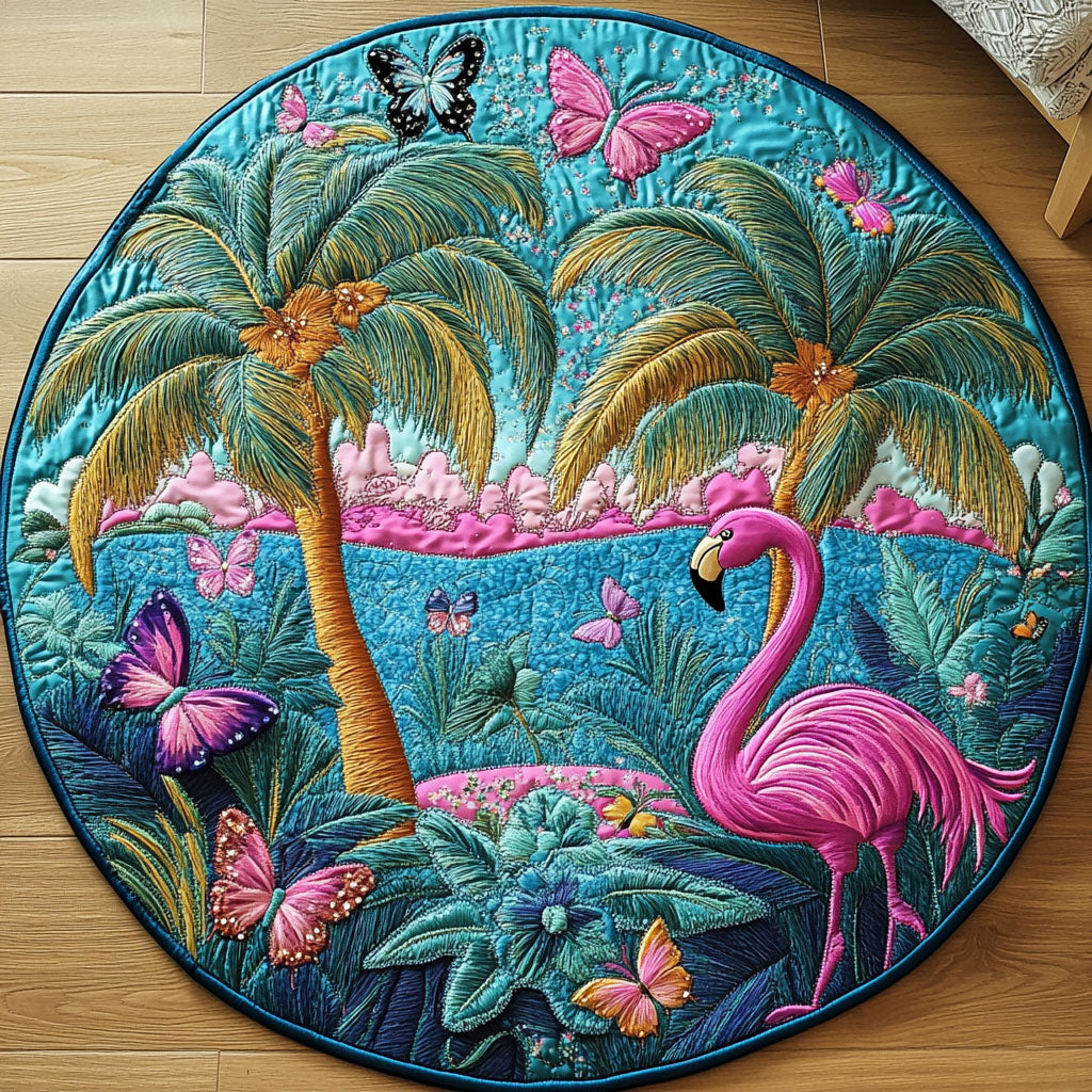 Tropical Quilted Round Mat Front Door Idea Autumn Gifts Items