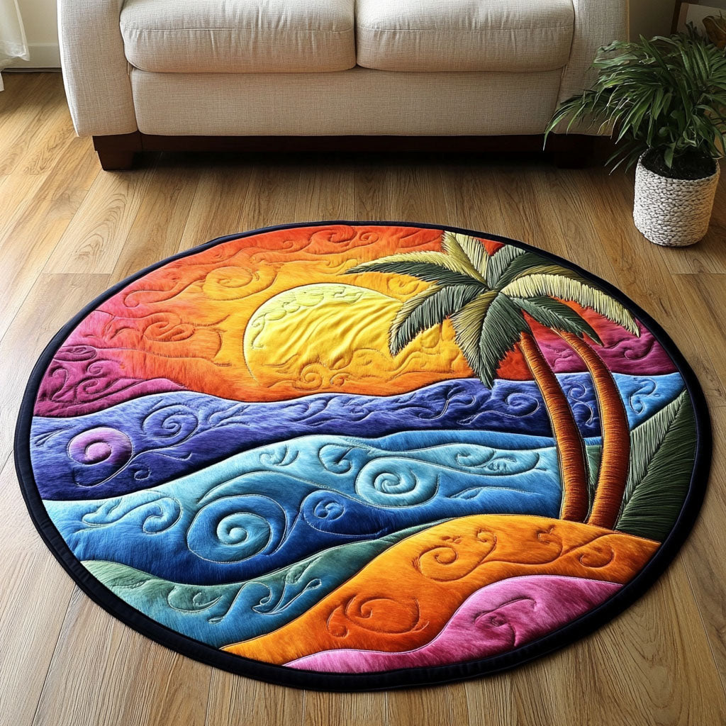 Tropical Quilted Round Mat Outdoor Decor Good Gifts For Beach Lovers