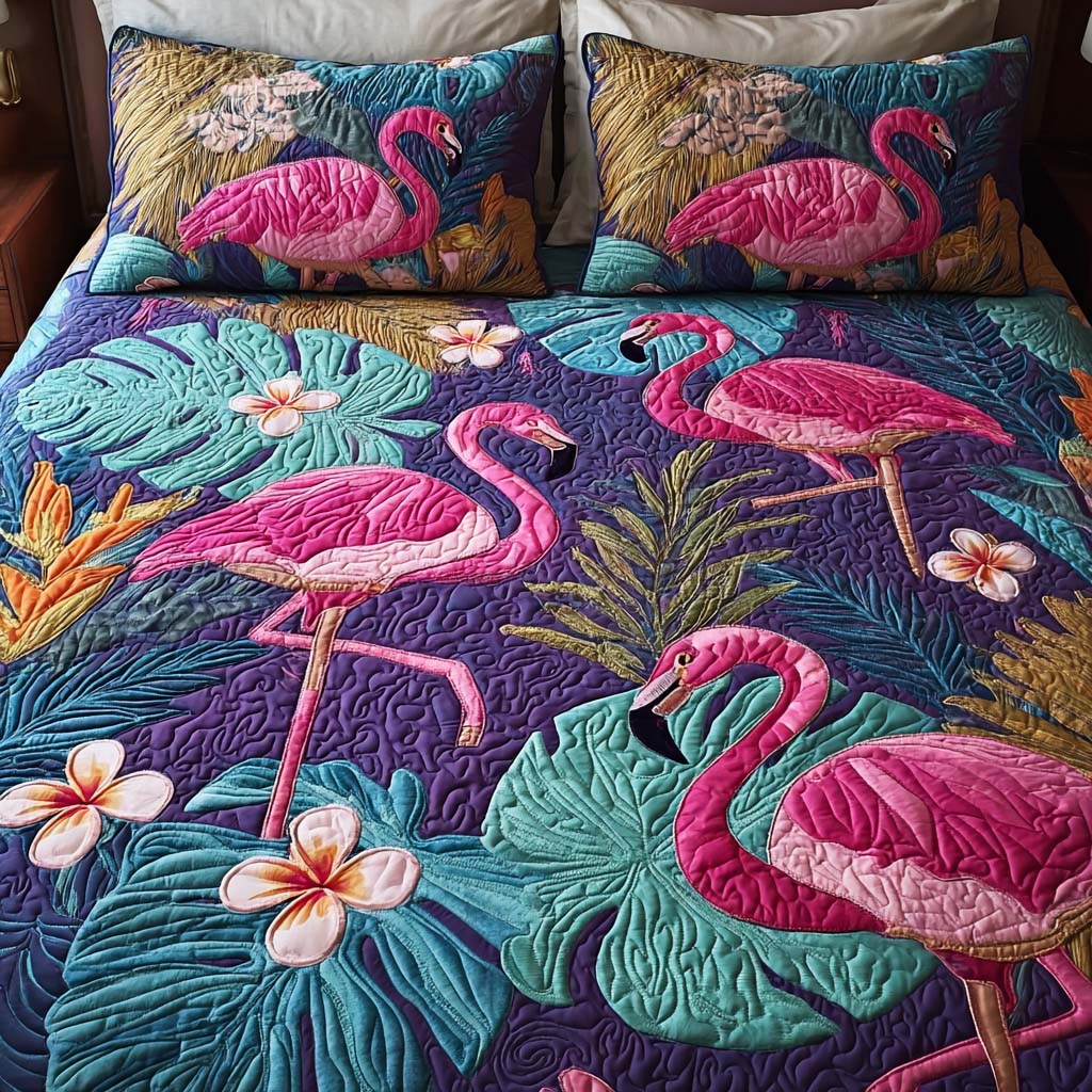 Tropical Romance Quilted Bedding Set Premium Duvet Cover Gift Set for Mom or Grandma
