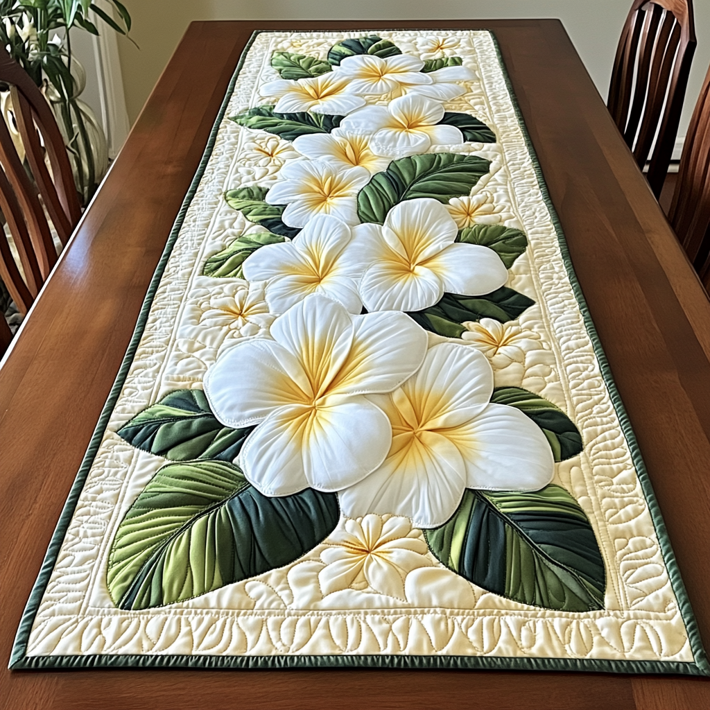 Tropical Touch Quilted Table Runner Dining Table Decor Ideas Gifts For Flower Enthusiasts