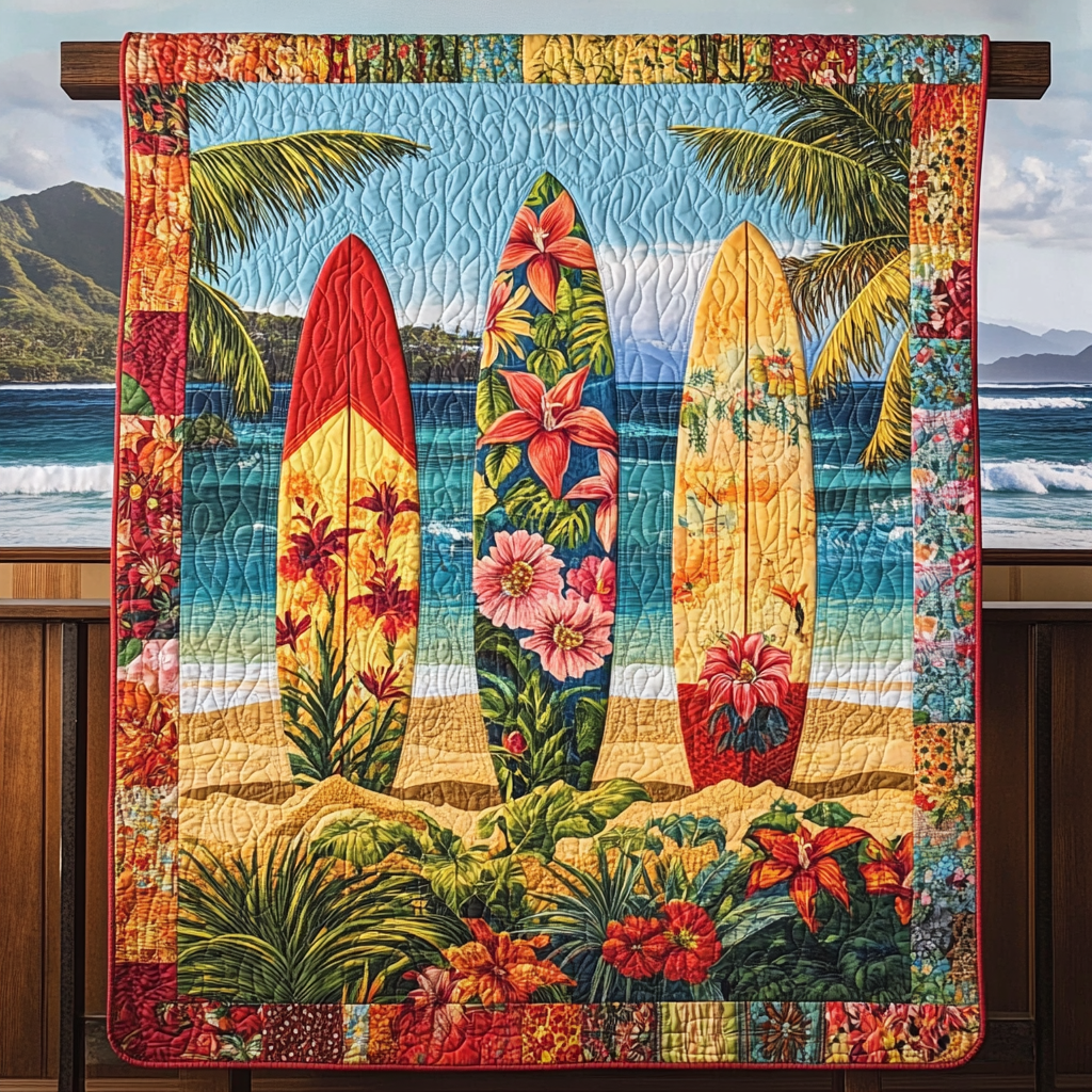 Tropical Trio Quilted Blanket Best Throw Blanket Beach Christmas Gifts