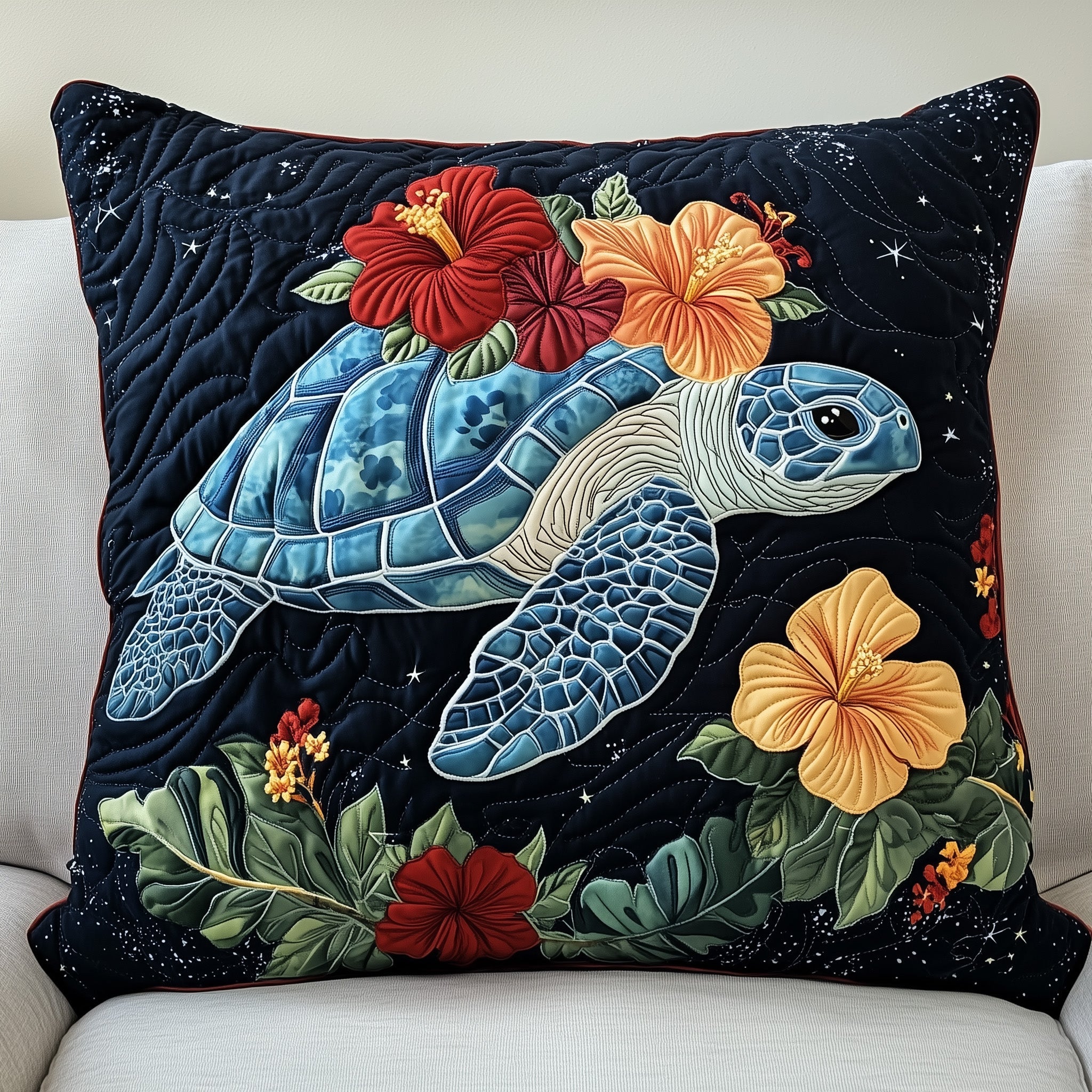 Tropical Turtle Dreams Quilted Pillow Case Gift For Dad