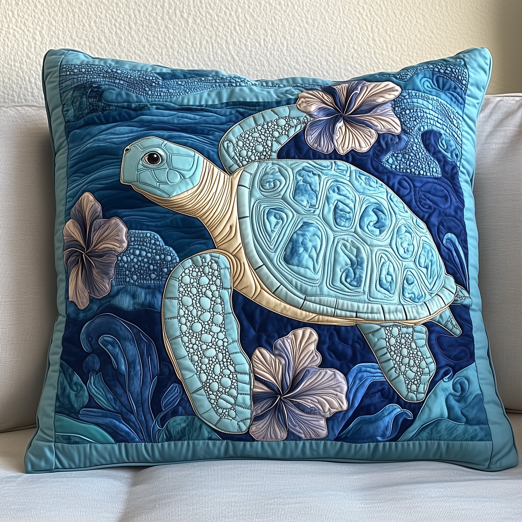Tropical Turtle Dreams Quilted Pillow Case Gift For Girlfriend