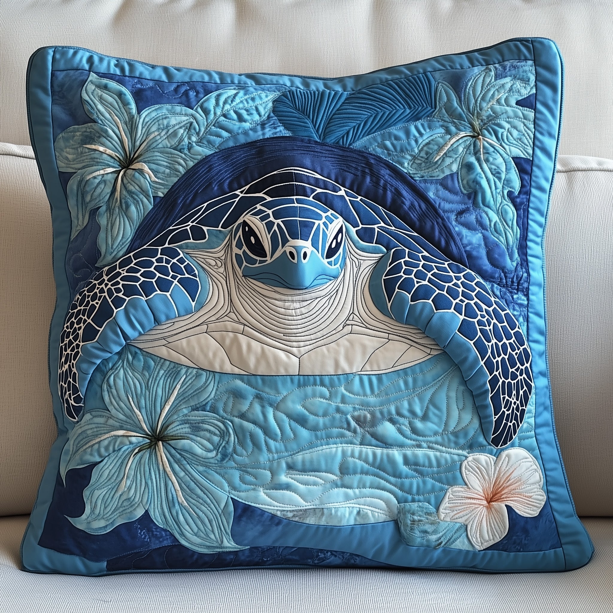 Tropical Turtle Dreams Quilted Pillow Case Gift For Kids