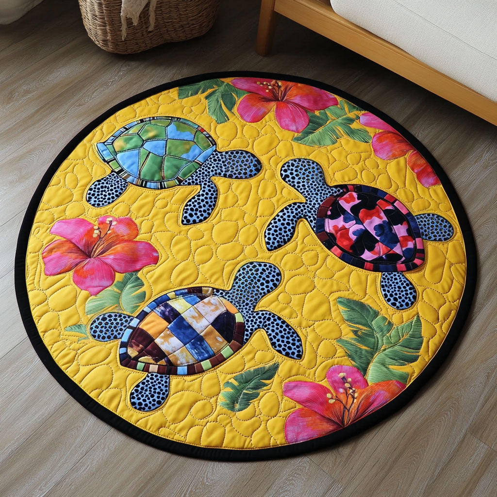 Tropical Turtles Quilted Round Mat Entryway Ideas Sea Turtle Gift Ideas