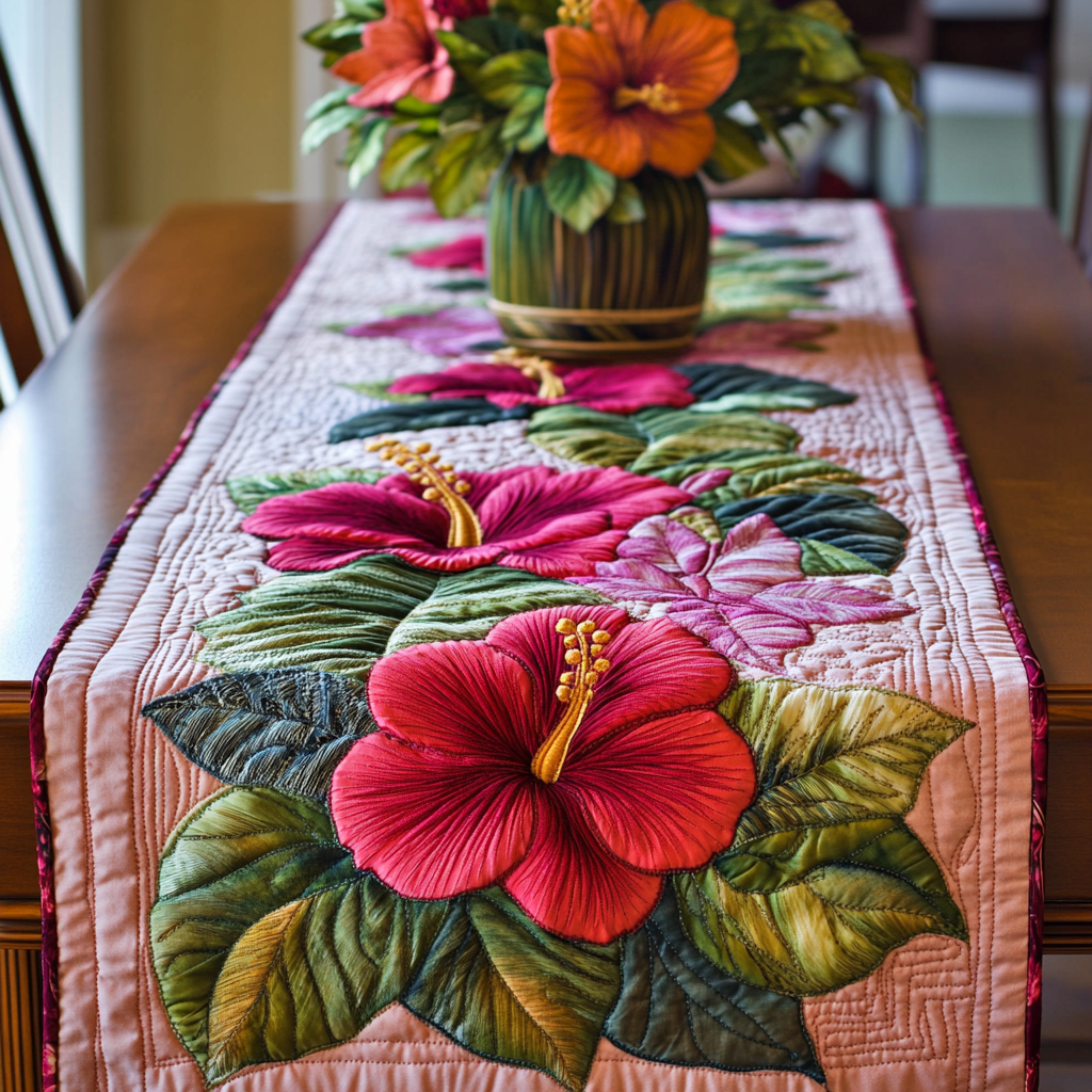 Tropical Vibes Quilted Table Runner Dining Table Decor Gifts For Friends