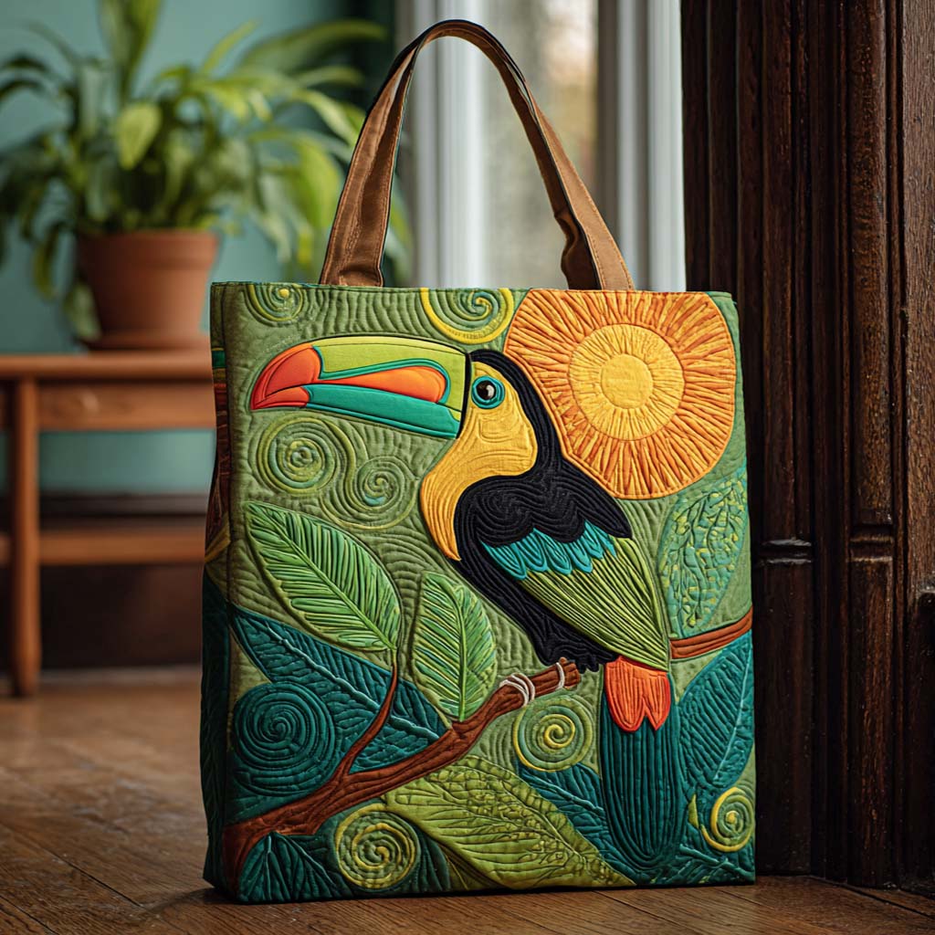 Tropicana Toucan Quilted Tote Bag Native American Pride Gifts