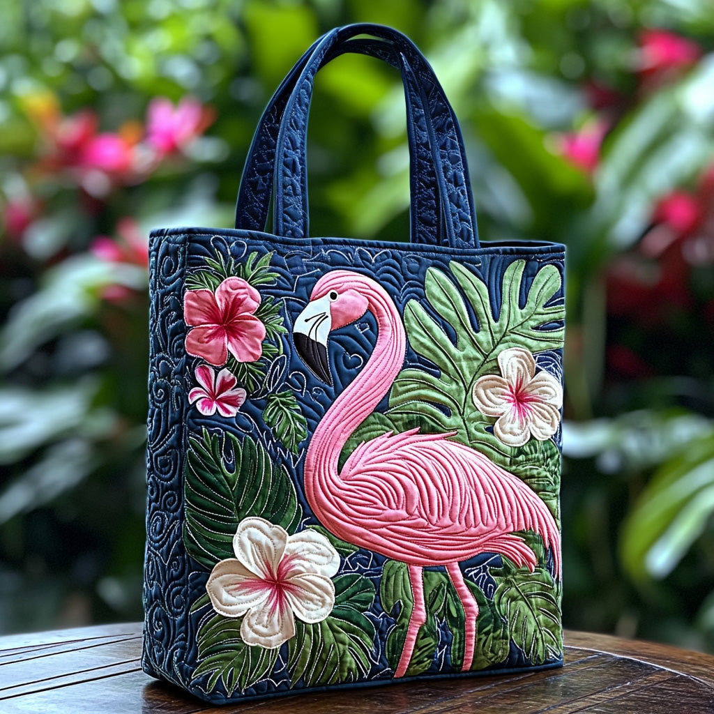 Tropicool Quilted Tote Bag Flamingo Presents