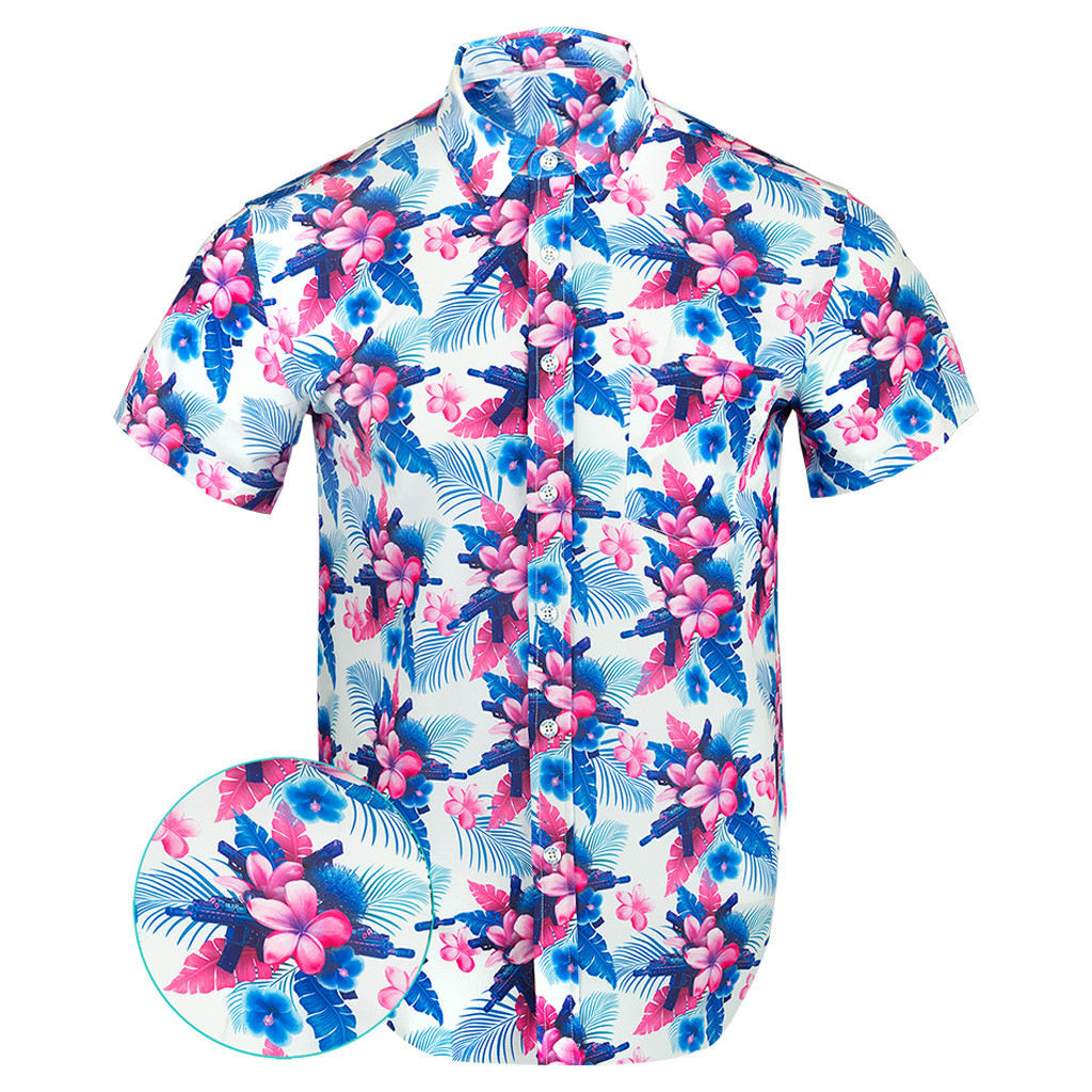 Tropics V2 White Button Down Shirt Tactical Aloha Print Shirt Christmas Gifts For Husband Tropics V2 White Button Down Shirt Tactical Aloha Print Shirt Christmas Gifts For Husband