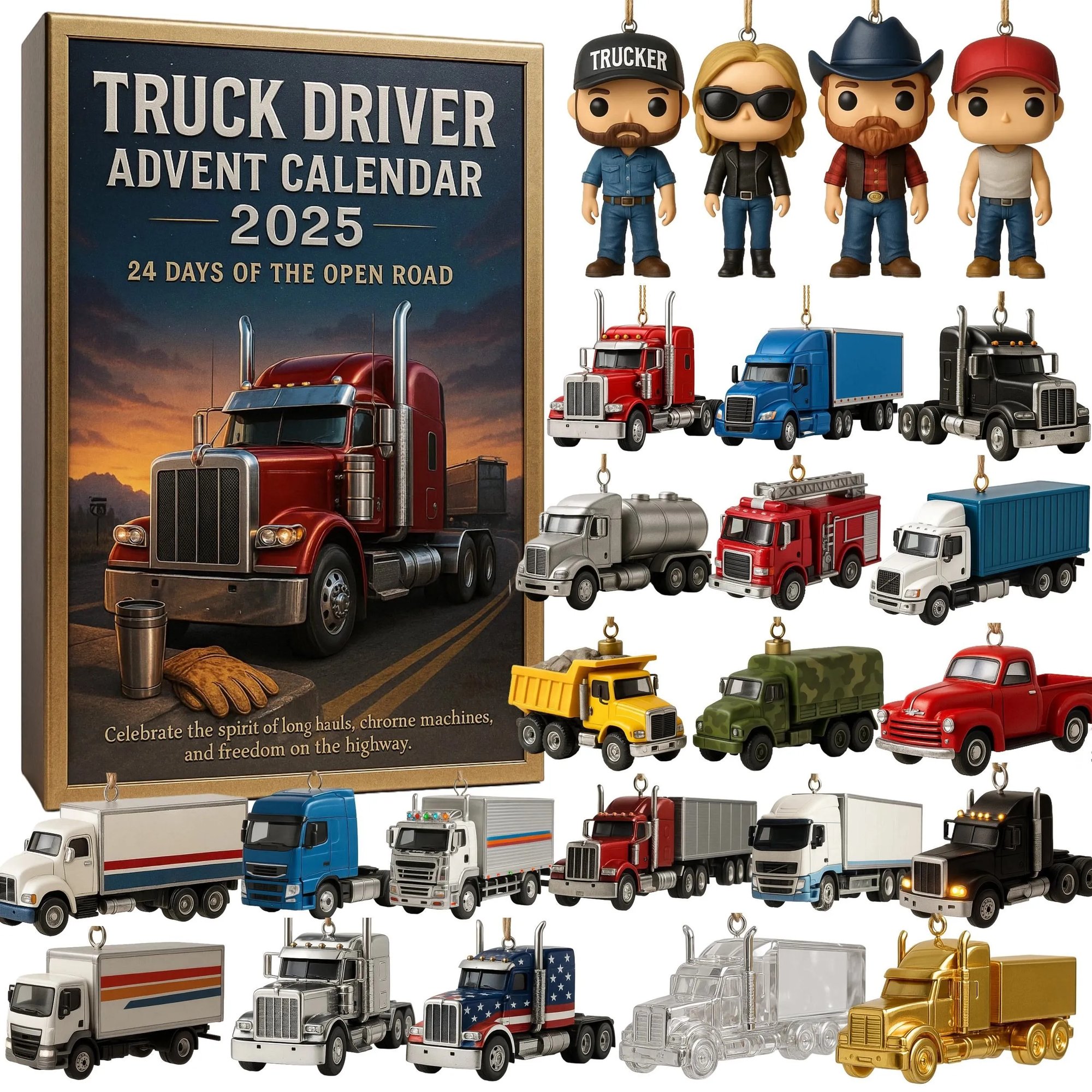 Truck Driver Advent Calendar Christmas Advent Calendar Xmas Decor Gifts For Truckers