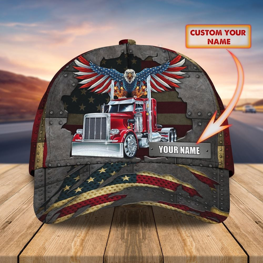 Trucker American Eagle Customized Name 3D Cap Farm Cap Farmer Baseball Cap Gift For Farmer