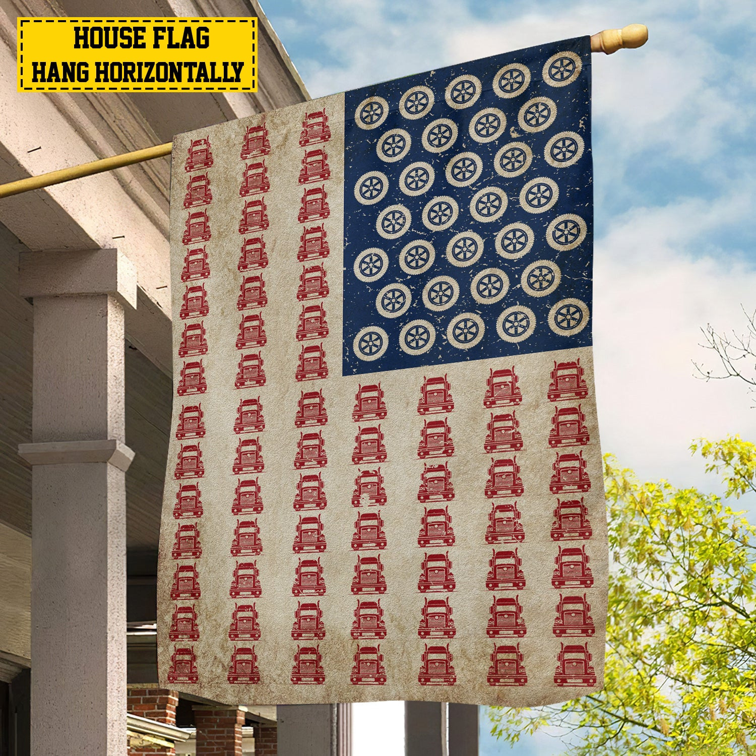 Trucker American Garden Flag Patriotic Trucker Usa Yard Flag Gift For Trucker Lovers