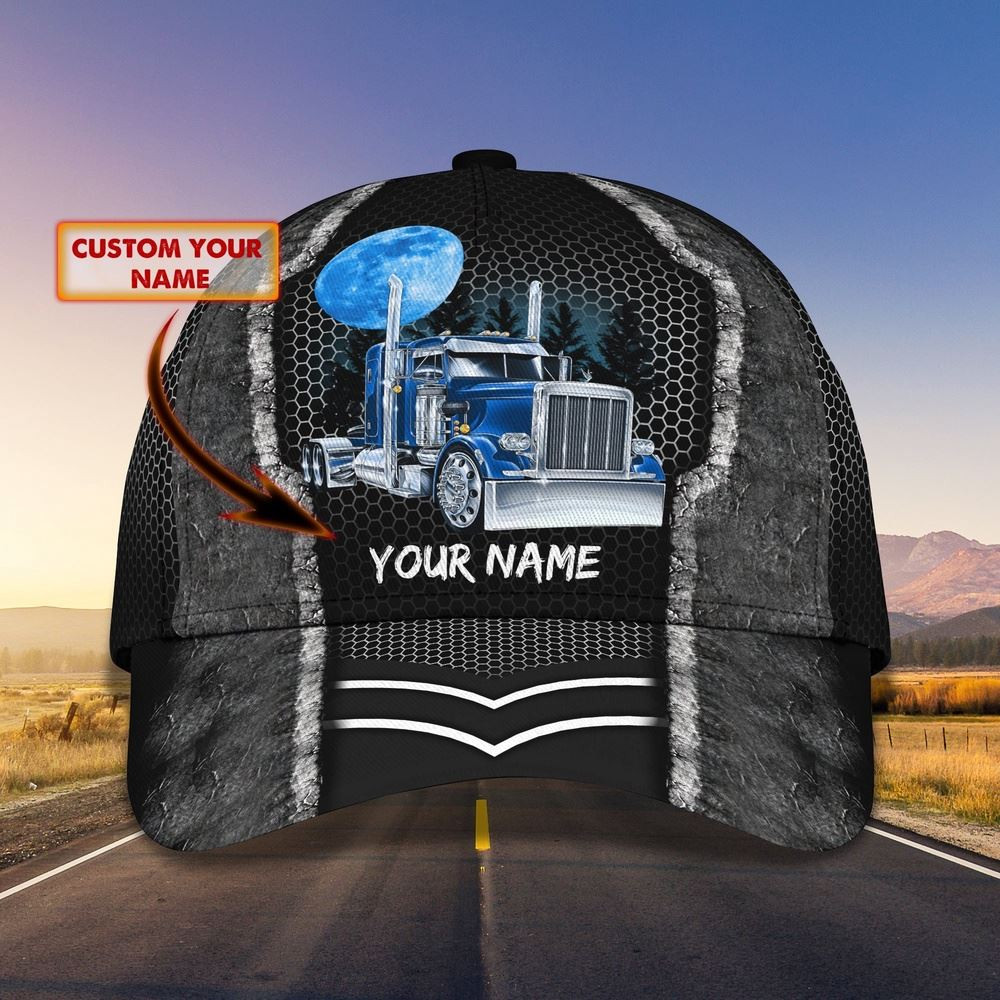 Trucker Blue Moon Customized Name 3D Cap Farm Cap Farmer Baseball Cap Gift For Farmer