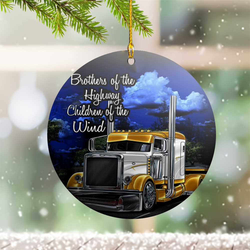 Trucker Christmas Ornament Xmas Tree Decoration Brothers Of The Highway Children Of The Wind