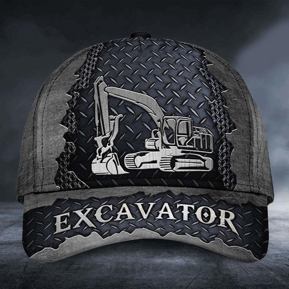 Trucker Excavator Hat Men's Vintage Hat Gift Idea For Excavator Driver-1 Trucker Excavator Hat Men's Vintage Hat Gift Idea For Excavator Driver-1