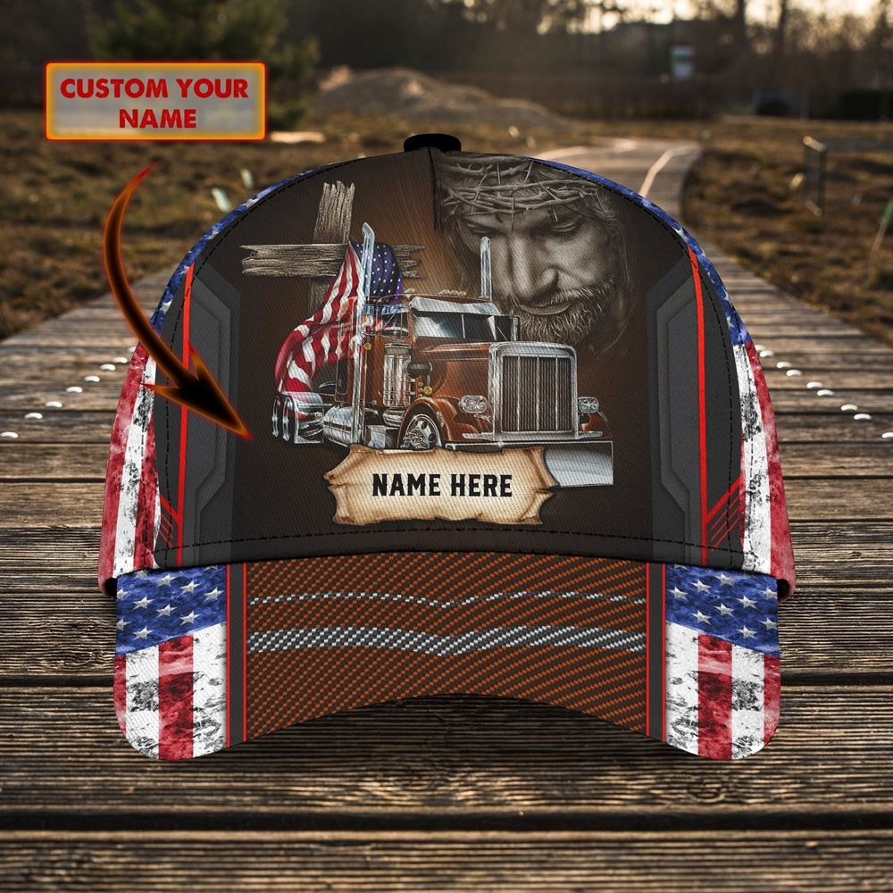 Trucker Jesus Cross Customized Name 3D Cap Farm Cap Farmer Baseball Cap Gift For Farmer