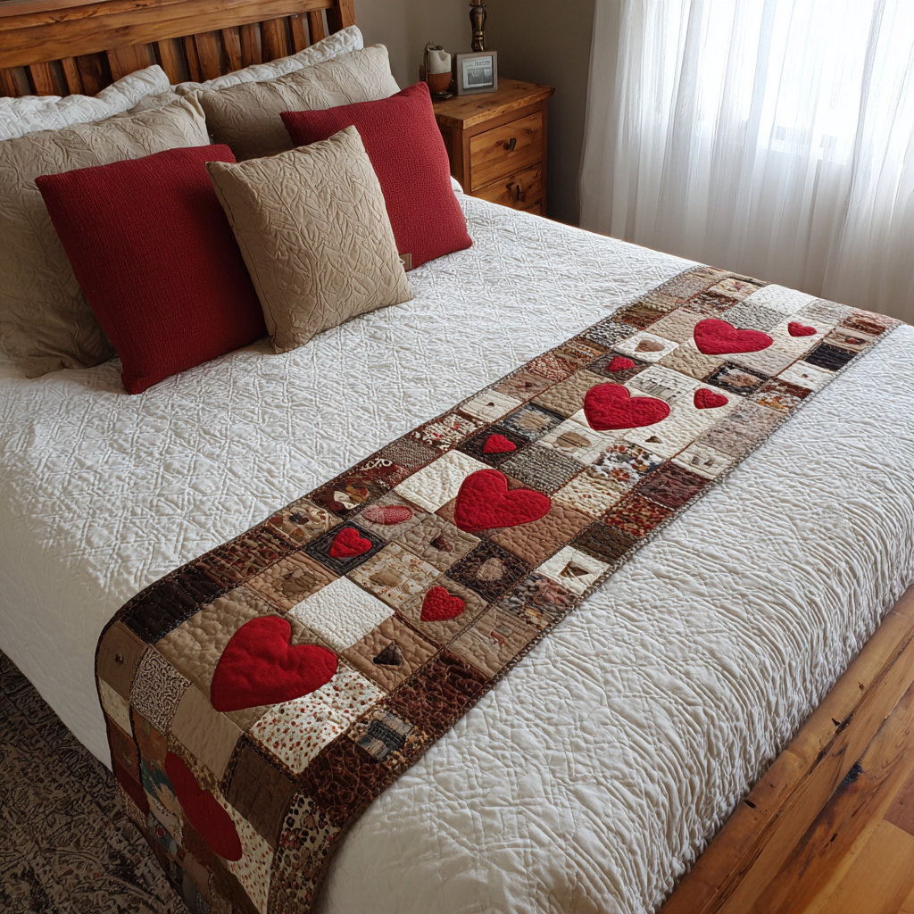 True Heart Quilted Bed Runner Bed Decor Secret Santa Gifts