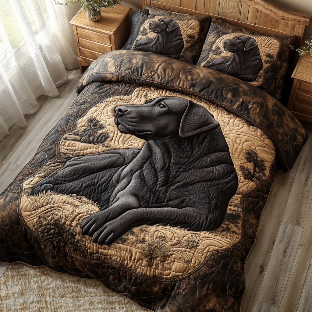 True Labrador Quilted Bedding Set Christmas Duvet Cover Gifts For Labrador Lovers