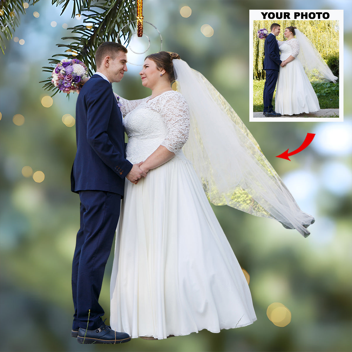 True Love Chronicles Personalized Photo Mica Ornament Christmas Gift For Family Member