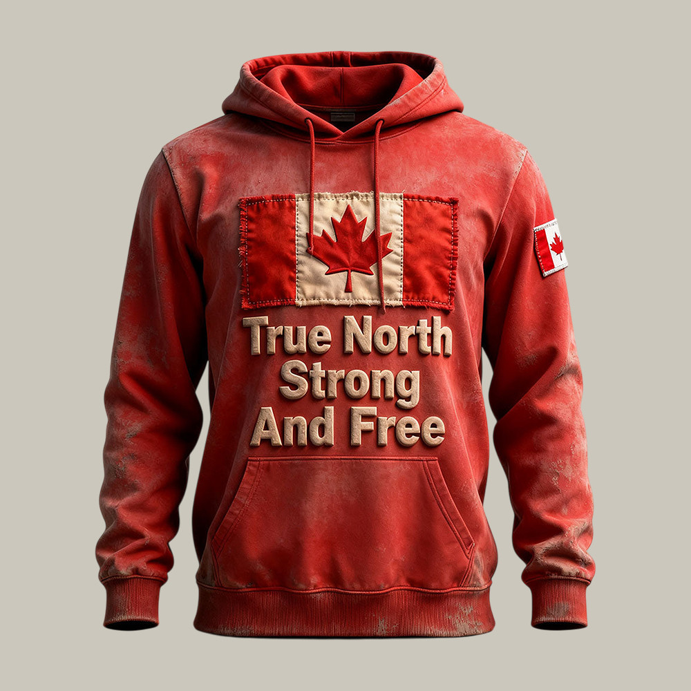 True North Strong And Free Canada Hockey Hoodie Milano Cortina 2026 Winter Olympic Merch