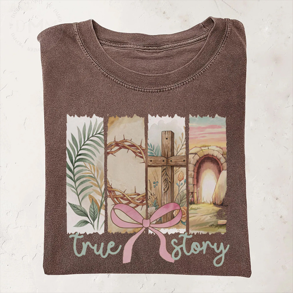 True Story Christian Themed T-Shirt In God We Trust Clothes Unique Present For Religious People