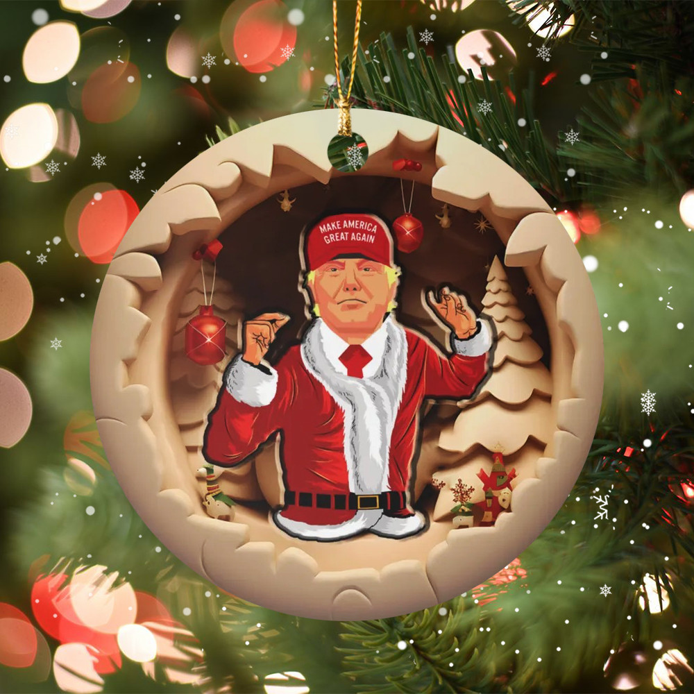 Trump 2024 Make America Great Again Ornament for Christmas Campaign