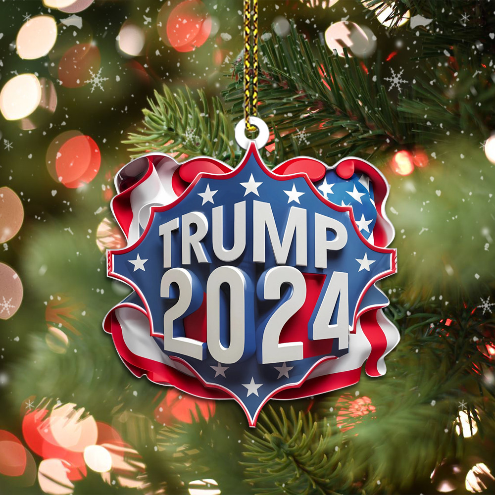 Trump 2024 Ornament Shape Make America Great Again Trump MAGA Ornaments Trump 45-47 Merch