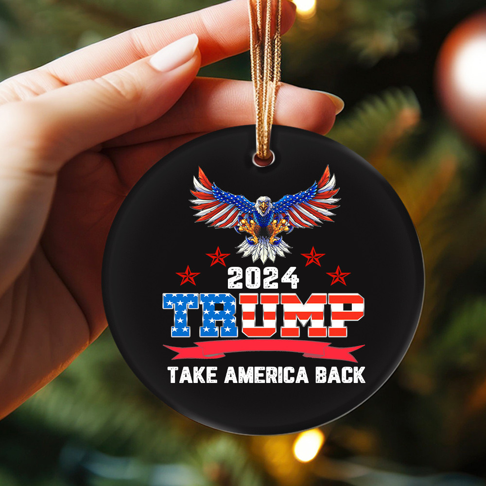 Trump 2024 Ornament Take America Back Trump Campaign Merchandise Christmas Decorations 2024